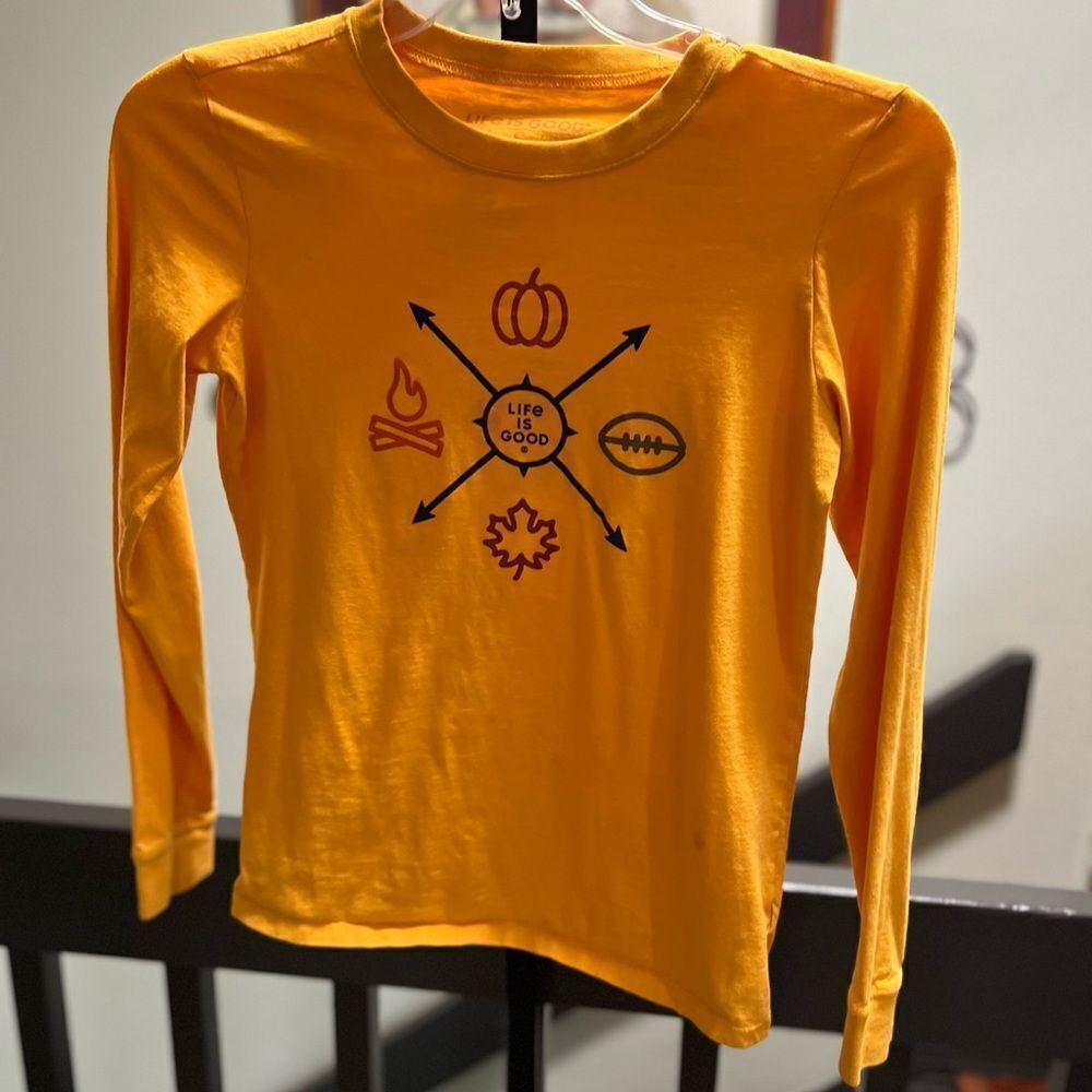 EUC Life is Good Gold Long Sleeve Shirt #171 - Picture 4 of 4